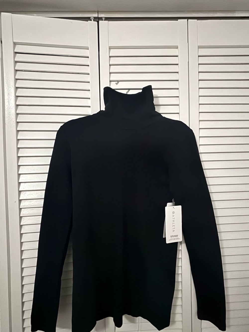Athleta Black Ribbed Turtleneck